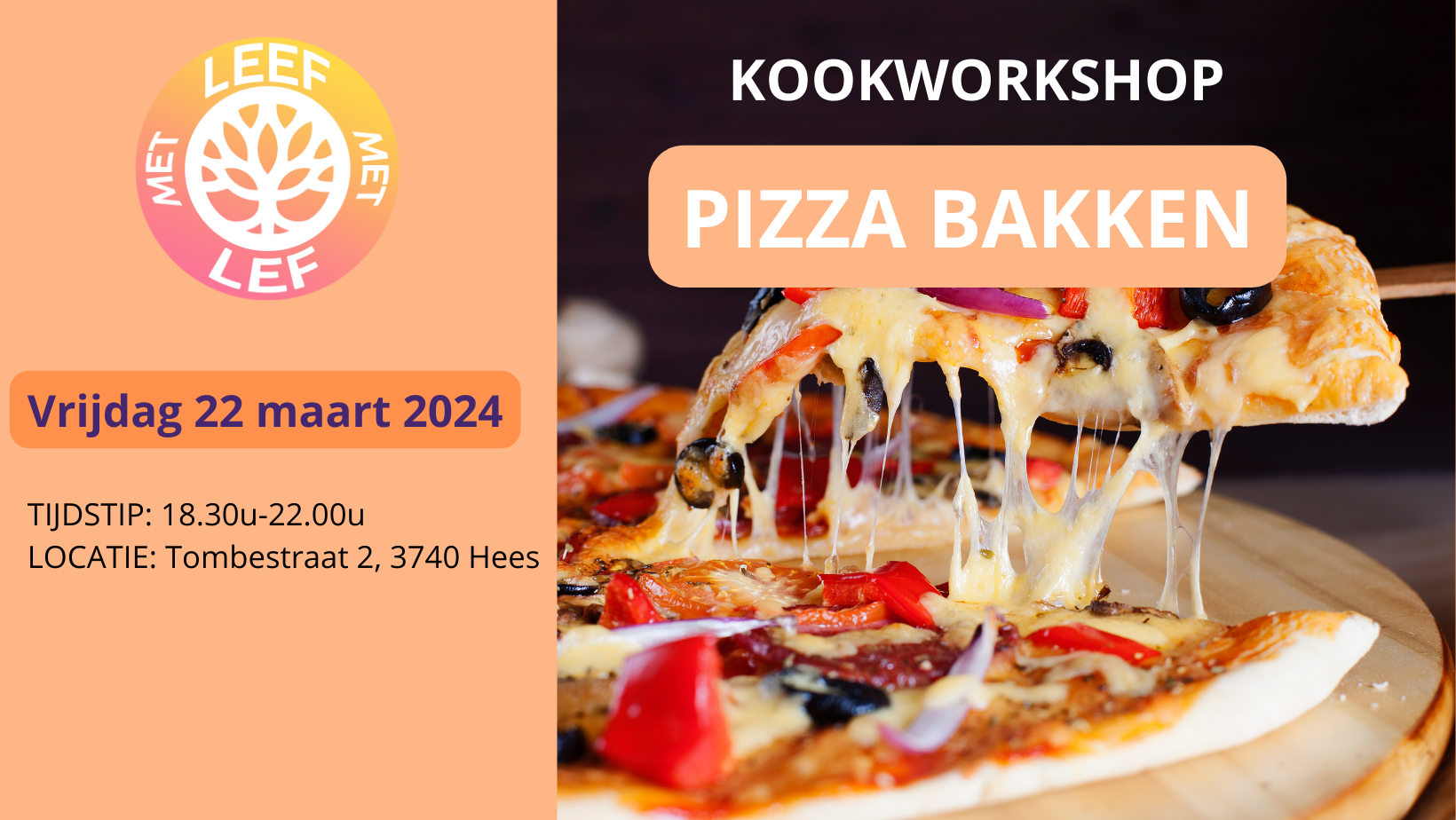 Kookworkshop: PIZZA BAKKEN (vrijdag 22 maart)
